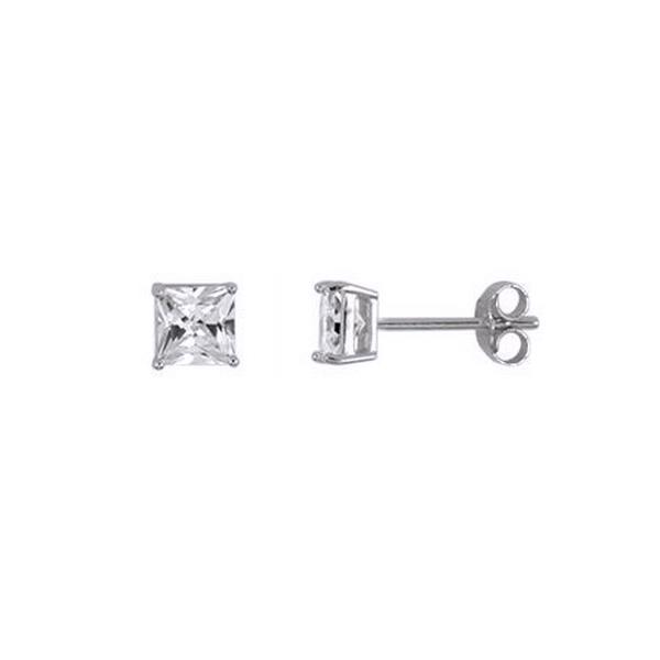 Cercei argint 925 cu zirconii patrate de 4 mm [1]